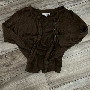 Old Navy size S brown button up 1/2 sleeve cardigan